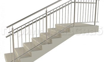 Нержавеющие ограждения с вертикальным заполнением 'частокол' - вариант №4 в Москве. Готовые проекты ПерилаГлавСнаб