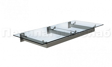 Стеклянный козырек на прямом каркасе купить в Москве