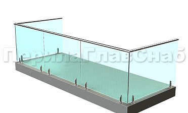Балконные ограждения из стекла на министойках купить в Москве