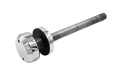 Комплект торцевого крепления несущего стекла, укороченный, шпилька оцинкованная, гайка-шайба Ø50х13х9мм с внутренней резьбой М16, шлифованный AISI 201 Фk277-3-2 купить в Москве