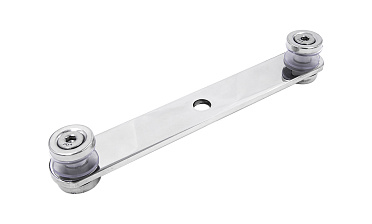 Стеклодержатель пластинчатый 3хМ8, по центрам 170х5 мм, полированный, шайбы 5 мм штамп., под стекло 6-12, (AISI 316) k023-7 купить в Москве