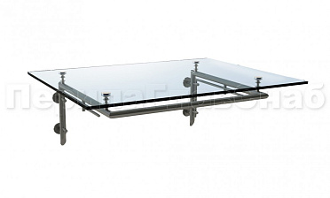 Стеклянный козырек на Г-образном каркасе - вариант 1 купить в Москве