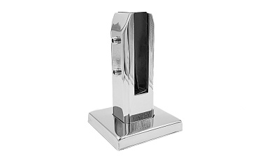 Стеклодержатель напольный 50х50х160 мм, литой, плоский, без сверления, нержавеющая сталь AISI 304, полированная k275-3 купить в Москве