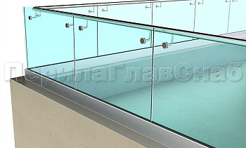 Ограждение кровли на несущем стекле и алюминиевом профиле в Москве. Готовые проекты ПерилаГлавСнаб