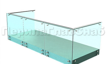 Ограждения на несущем стекле с торцевым креплением для балкона купить в Москве