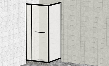 Комплект душевой с внутренней подвижной дверью,толщина стекла 8мм, 900х900х2000, AUSI 304, черная t470 Bl купить в Москве