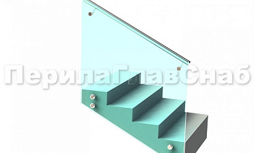 Ограждение с поручнем на выносе на точечном креплении на лестнице купить в Москве