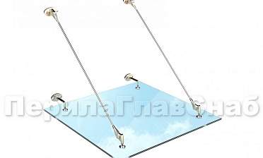 Стеклянный козырек на вантах купить в Москве