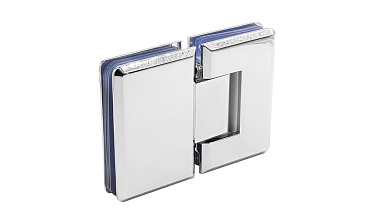 Петля для душевой кабины стекло-стекло 180° 90х55 мм цинк, полированная t303 PZn купить в Москве