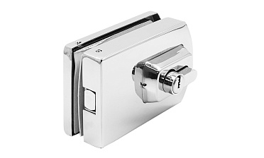 Замок для стеклянной двери вертикальный с ответной частью на стену и пол, полированный, вырез 15 t135 PSS купить в Москве