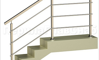 Три ригеля на сварке, квадратные поручень и стойки в Москве. Готовые проекты ПерилаГлавСнаб