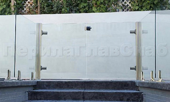 Зажимные двустворчатые калитки из нержавеющей стали со стеклом в Москве. Готовые проекты ПерилаГлавСнаб