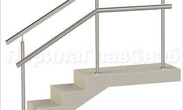 Ограждения с квадратным поручнем и дополнительным поручнем без ригелей купить в Москве