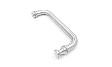 Дверная ручка с кнобом для стекла 8-10 мм, 19х201 мм, отверстие 12 мм, шлифованная t623-200 SSS купить в Москве