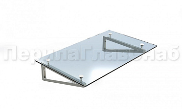 Стеклянный козырек на консоли из трубы купить в Москве