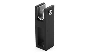 Соединитель труба-стекло для трека 30х10 мм, нержавеющая сталь AISI 304, черная t461 BL купить в Москве