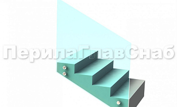 Ограждение без поручня на точечном креплении на лестнице в Москве. Готовые проекты ПерилаГлавСнаб