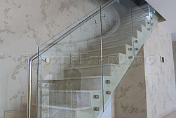 Стеклянные перила для лестниц в Москве. Готовые проекты ПерилаГлавСнаб - фото 21