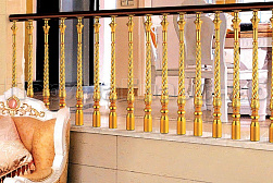 Латунные перила под золото в Москве. Готовые проекты ПерилаГлавСнаб - фото 6