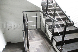 Ограждения из нержавеющей стали с тремя ригелями в Москве. Готовые проекты ПерилаГлавСнаб - фото 6