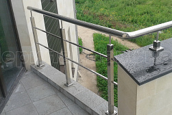 Перила и ограждения из нержавеющей стали с двумя ригелями в Москве. Готовые проекты ПерилаГлавСнаб - фото 6