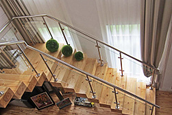 Ограждения из нержавейки со стеклом в Москве. Готовые проекты ПерилаГлавСнаб - фото 13