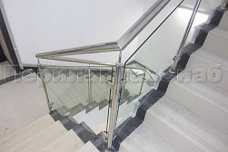 Стеклянные перила для колодезных лестниц в Москве. Готовые проекты ПерилаГлавСнаб - фото 13