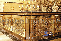 Латунные перила под золото в Москве. Готовые проекты ПерилаГлавСнаб - фото 17