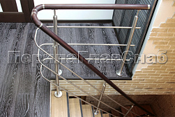 Ограждения из нержавеющей стали с тремя ригелями в Москве. Готовые проекты ПерилаГлавСнаб - фото 1