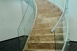 Стеклянные перила для винтовых лестниц в Москве. Готовые проекты ПерилаГлавСнаб - фото 4
