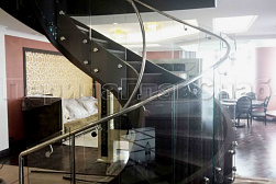 Стеклянные перила для винтовых лестниц в Москве. Готовые проекты ПерилаГлавСнаб - фото 9