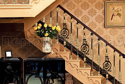 Латунные перила под золото в Москве. Готовые проекты ПерилаГлавСнаб - фото 10