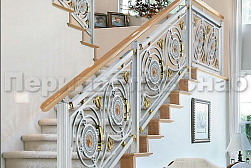 Латунные перила под золото в Москве. Готовые проекты ПерилаГлавСнаб - фото 2