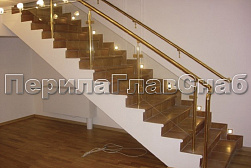 Латунные перила под золото в Москве. Готовые проекты ПерилаГлавСнаб - фото 19