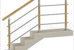 Перила и ограждения из нержавейки и дерева в Москве. Готовые проекты ПерилаГлавСнаб - фото 30