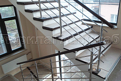 Перила и ограждения из нержавейки и дерева в Москве. Готовые проекты ПерилаГлавСнаб - фото 24