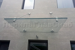 Стеклянные козырьки на вантах в Москве. Готовые проекты ПерилаГлавСнаб - фото 19