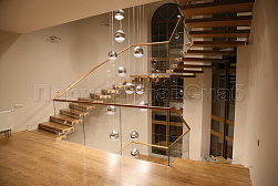 Стеклянные перила для лестниц в Москве. Готовые проекты ПерилаГлавСнаб - фото 18