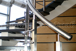 Перила и ограждения из нержавеющей стали с двумя ригелями в Москве. Готовые проекты ПерилаГлавСнаб - фото 2